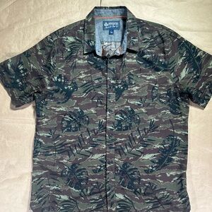 American Rag Green Camouflage Button Down Shirt